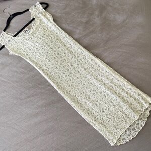 Elegant Italian White Lace Midi Dress from Positano, Italy 🇮🇹